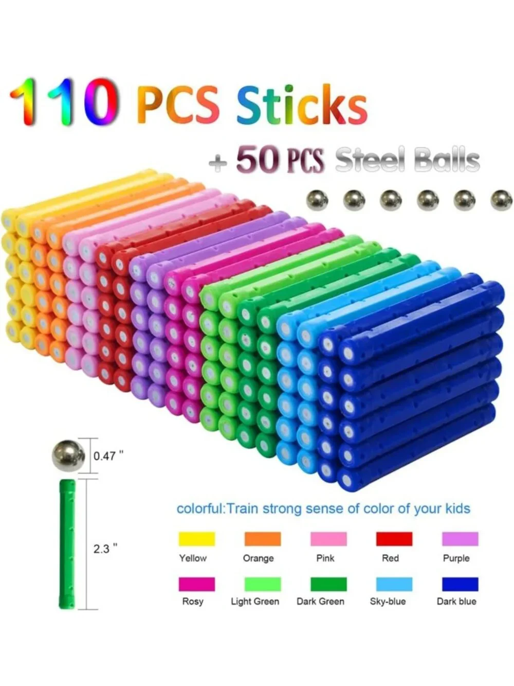 160PCS Magnetic Building Blocks Set - 3D STEM Toys for Kids & Adults, Storage
